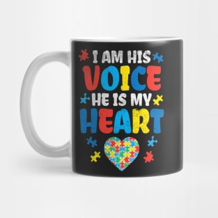 I Am His Voice He Is My Heart Autism Awareness Asl Sped Mug